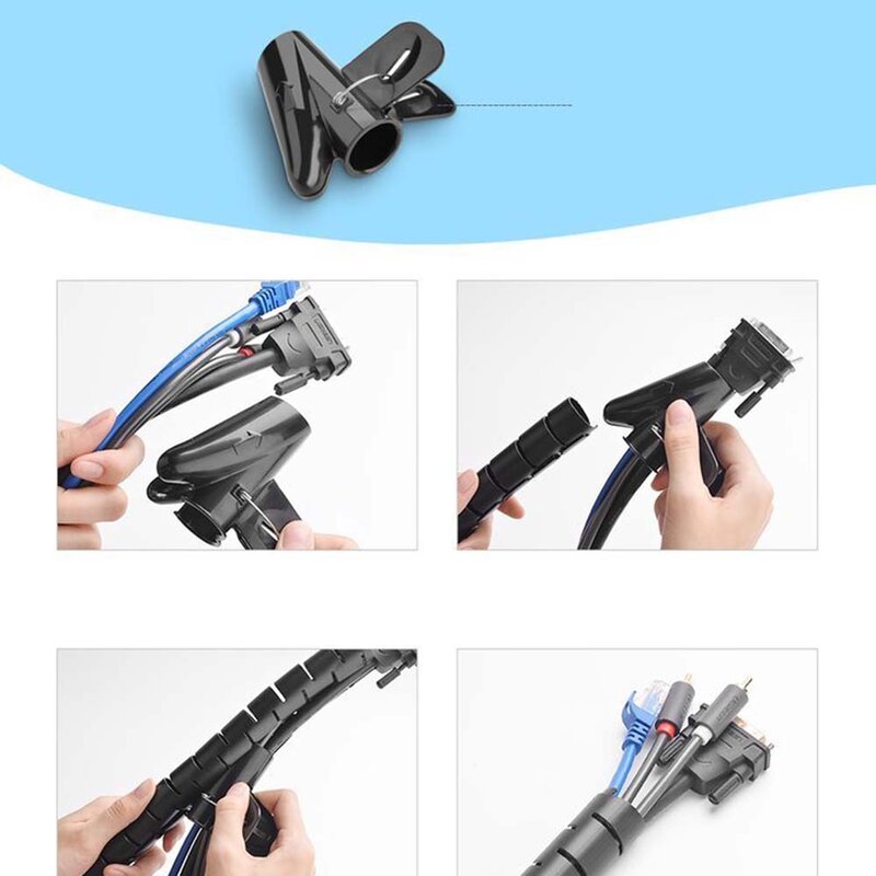 Organizator Cabluri UGREEN LP121, 25mm, 3m, Negru