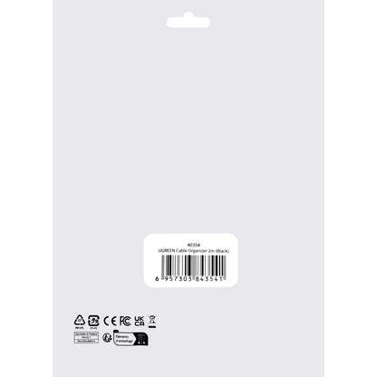 Organizator Cabluri UGREEN LP124, Velcro, 2m, Negru