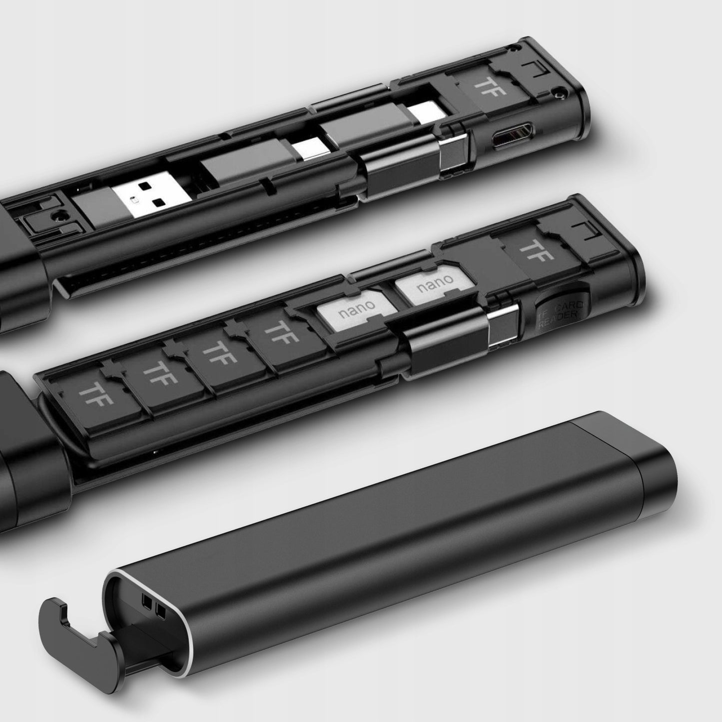 Organizator cu Accesorii / Cititor Card Qualo QZS-P-01, Negru