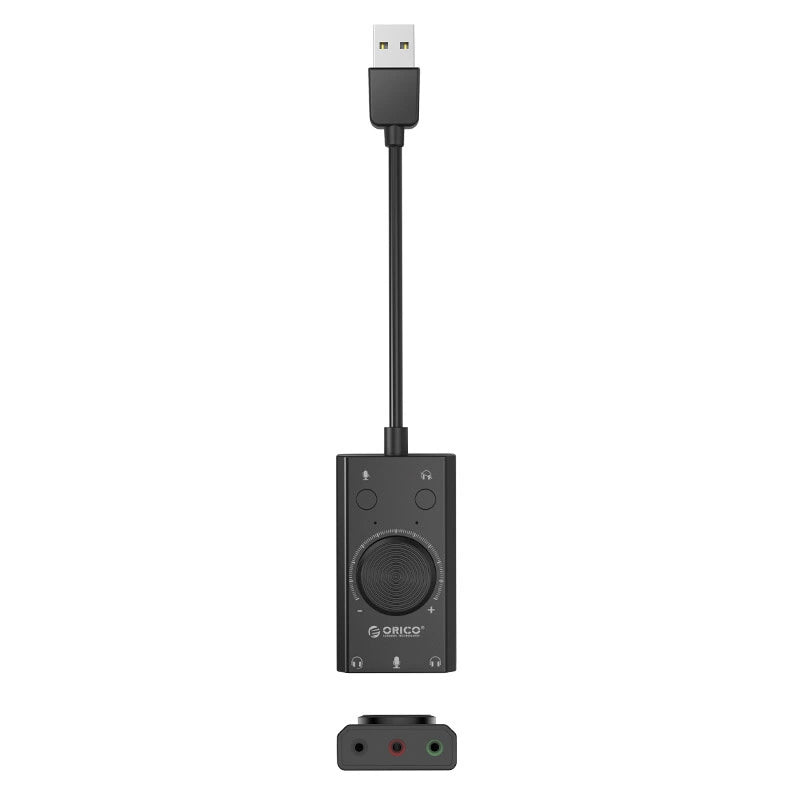 Placa de sunet USB Orico SC2, 3 x Jack 3.5mm, Neagra