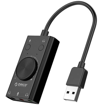 Placa de sunet USB Orico SC2, 3 x Jack 3.5mm, Neagra