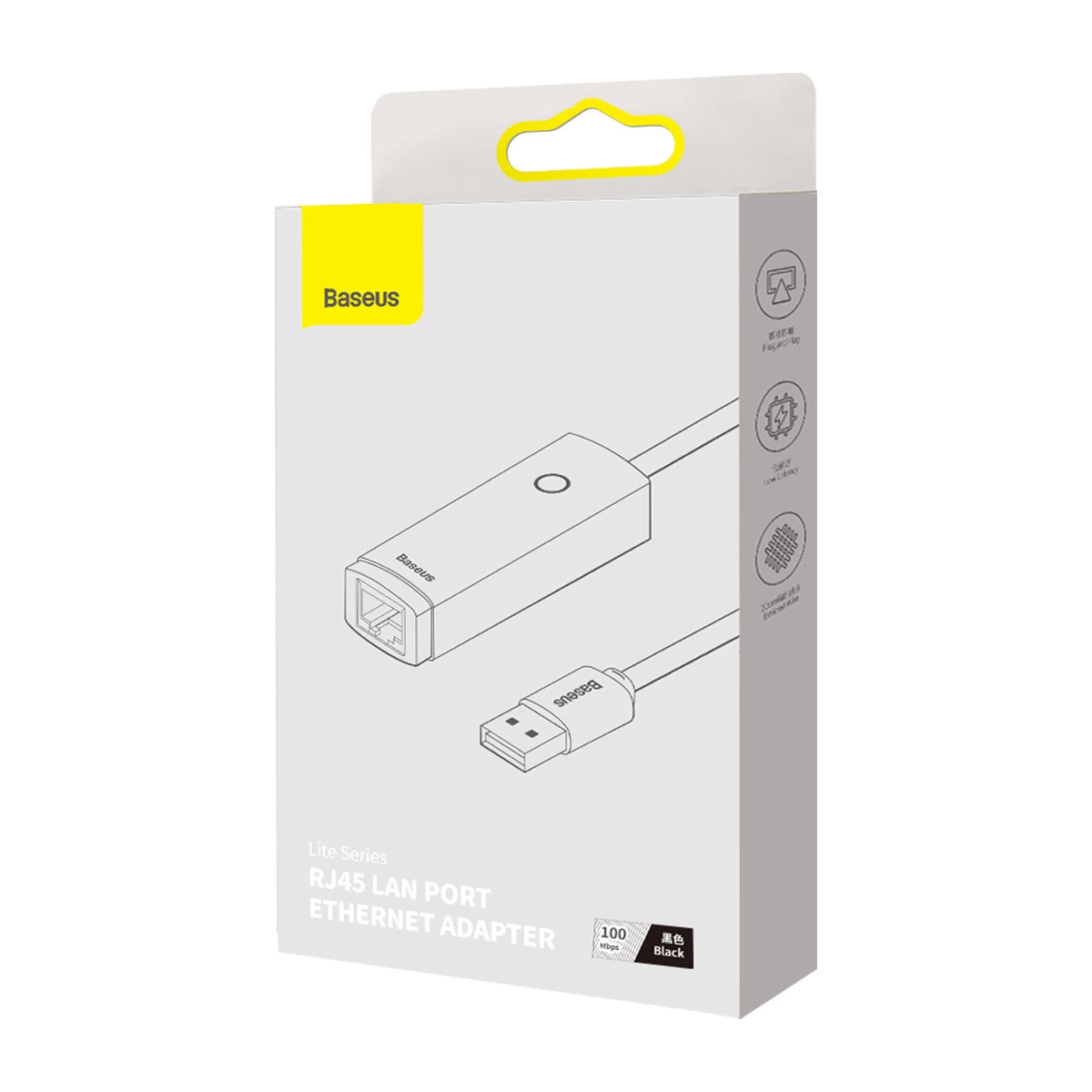 Placa Retea Baseus Lite, RJ45, USB, Negru WKQX000001