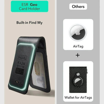 Portofel ESR Classic Geo cu functie Find My si Protectie RFID, Negru, Resigilat