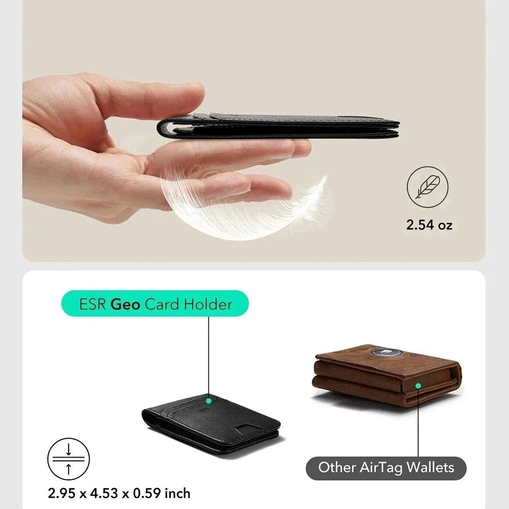 Portofel ESR Classic Geo cu functie Find My si Protectie RFID, Negru, Resigilat