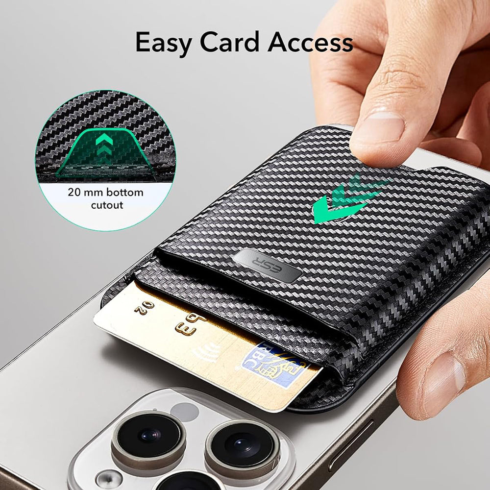 Portofel Magsafe, ESR, Classic Geo Carbon, Negru