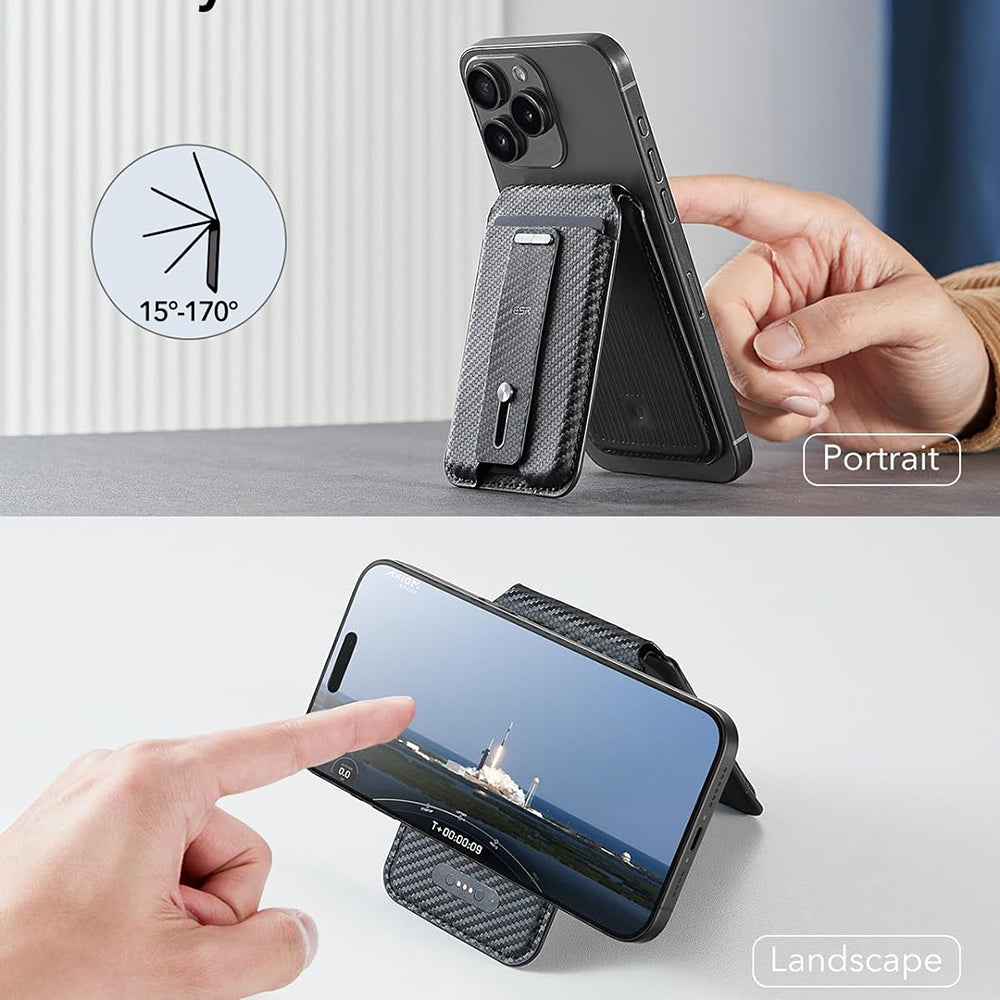 Portofel Magsafe, ESR, Findy my Wallet Carbon, Negru