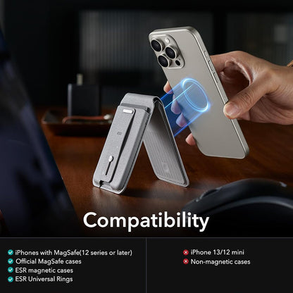 Portofel Magsafe, ESR, Findy my Wallet, Gri