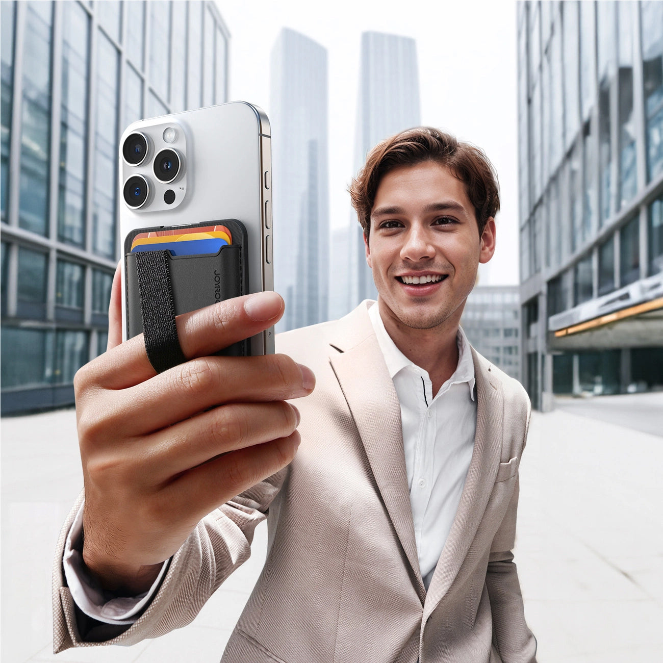 Portofel MagSafe, Joyroom, JR-ZS432, Negru