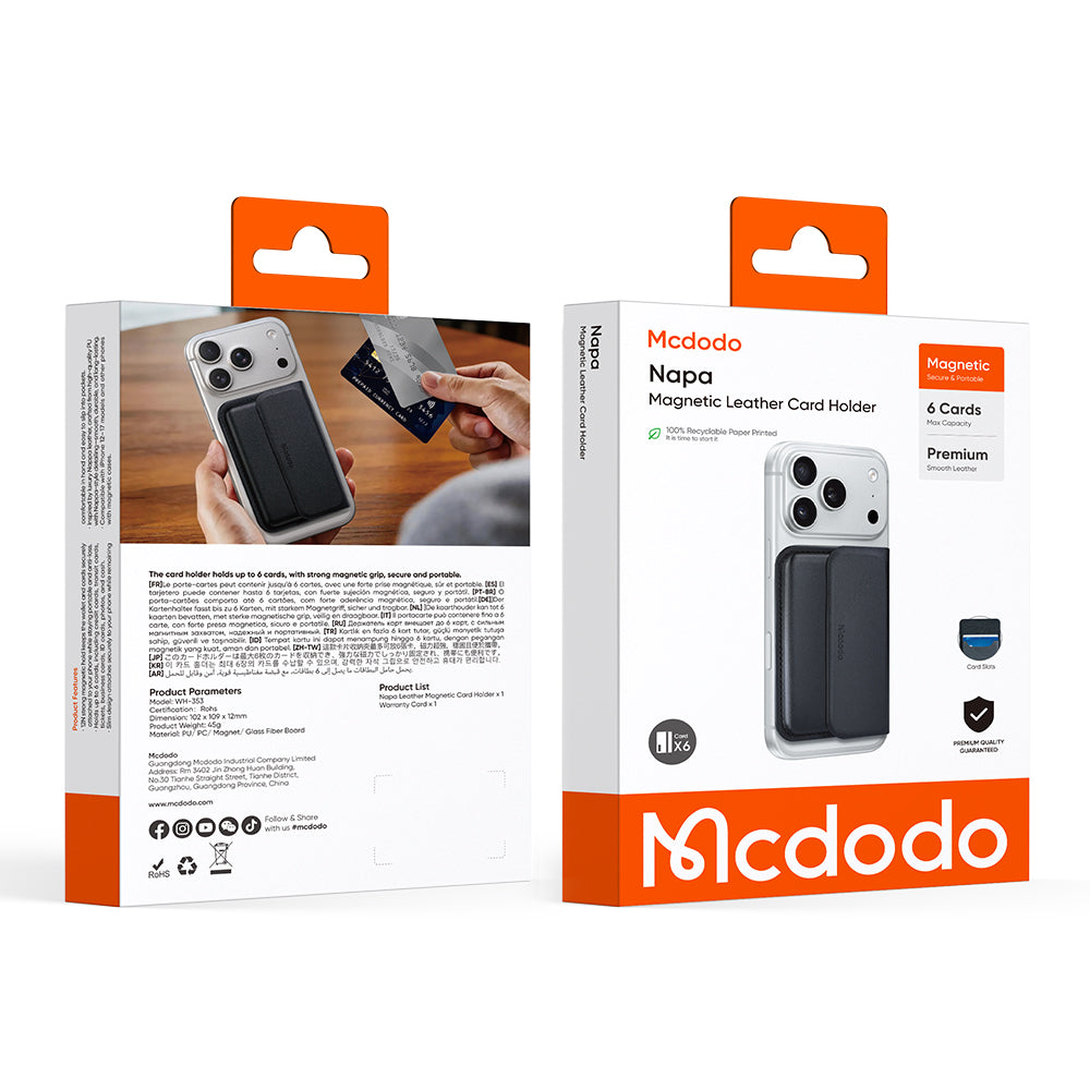 Portofel MagSafe, McDodo, WH-3530 Napa, Negru