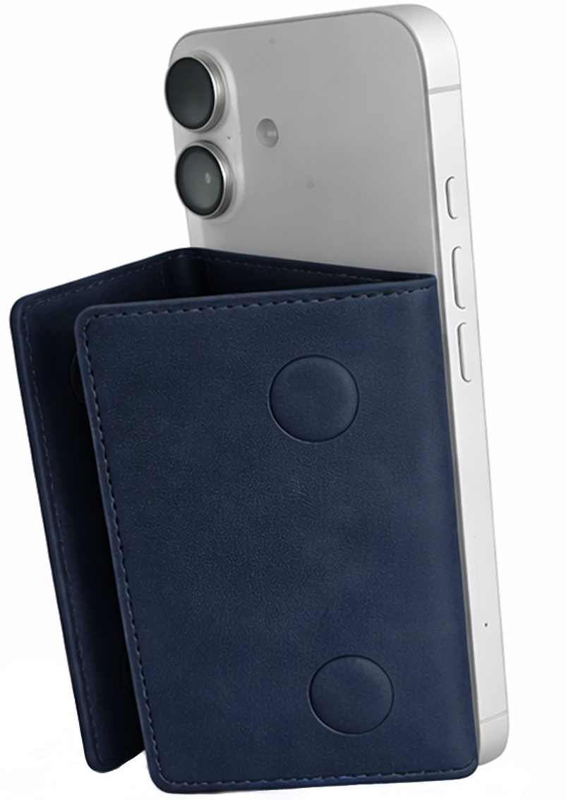 Portofel MagSafe, OEM, Triple Wallet, Bleumarin