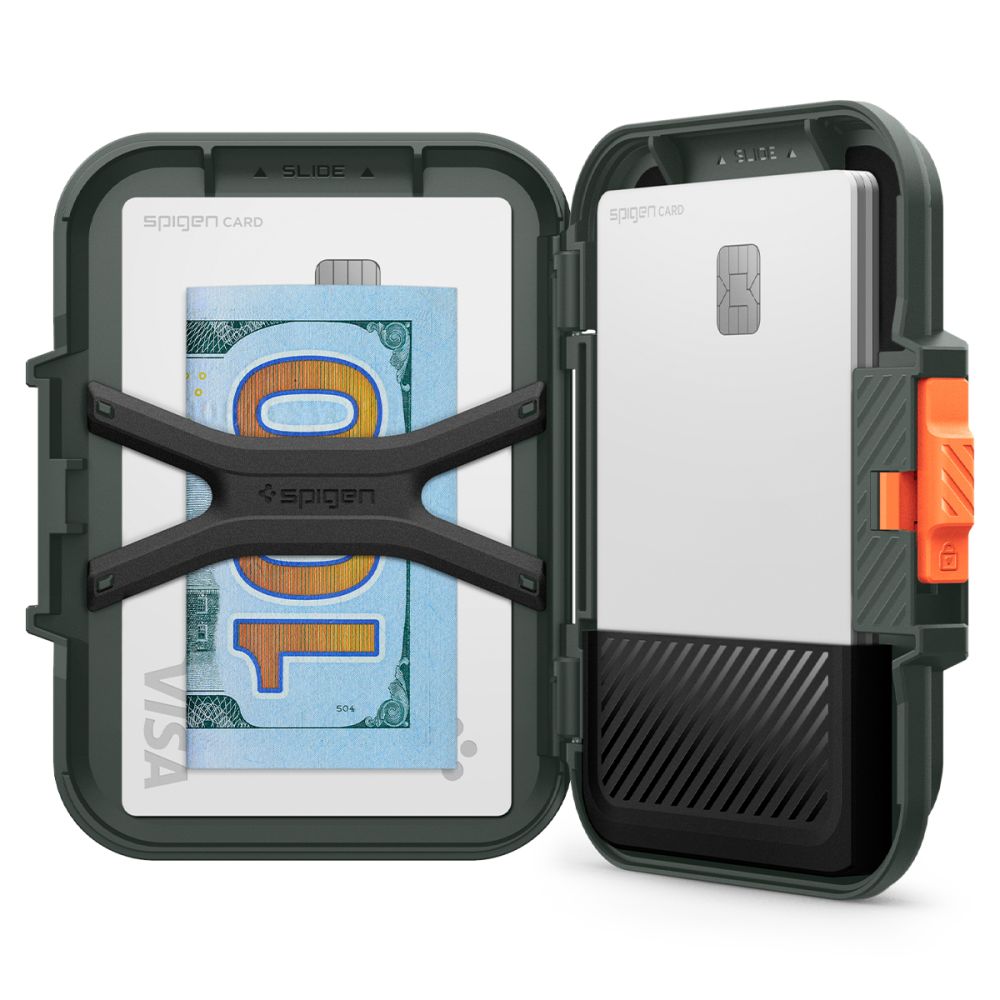 Portofel Magsafe, Spigen, Lock Fit, Verde