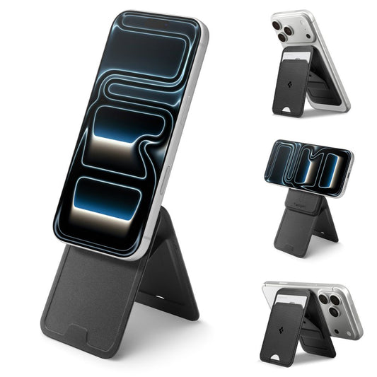 Portofel MagSafe, Spigen, Slim Fold Tripod S314-3, Negru