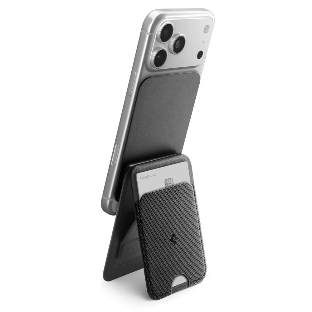 Portofel MagSafe, Spigen, Slim Fold Tripod S314-3, Negru