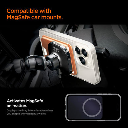 Portofel MagSafe, Spigen, Valentinus MagFit+ , Portocaliu AFA11340