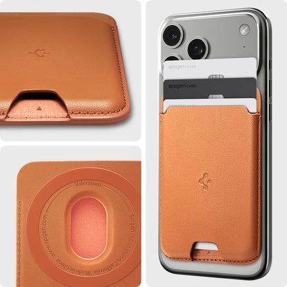 Portofel MagSafe, Spigen, Valentinus MagFit  , Portocaliu AFA11339