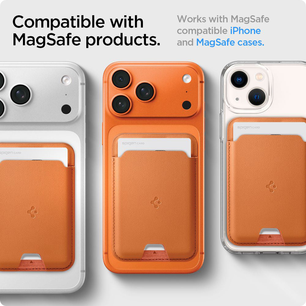 Portofel MagSafe, Spigen, Valentinus MagFit  , Portocaliu AFA11339