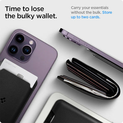 Portofel MagSafe, Spigen, Valentinus MagFit 2 Cards, Negru AMP02284