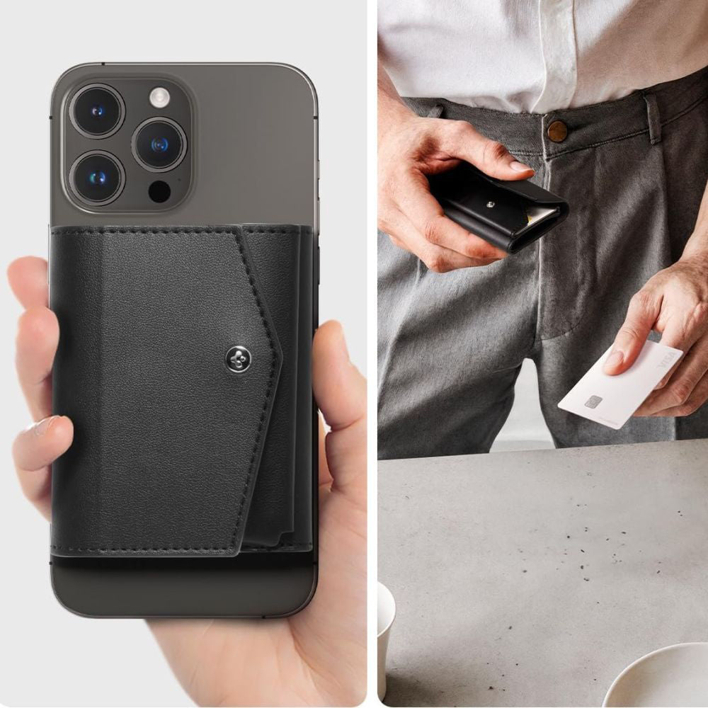 Portofel Magsafe, Spigen, Valentinus Pro, Negru