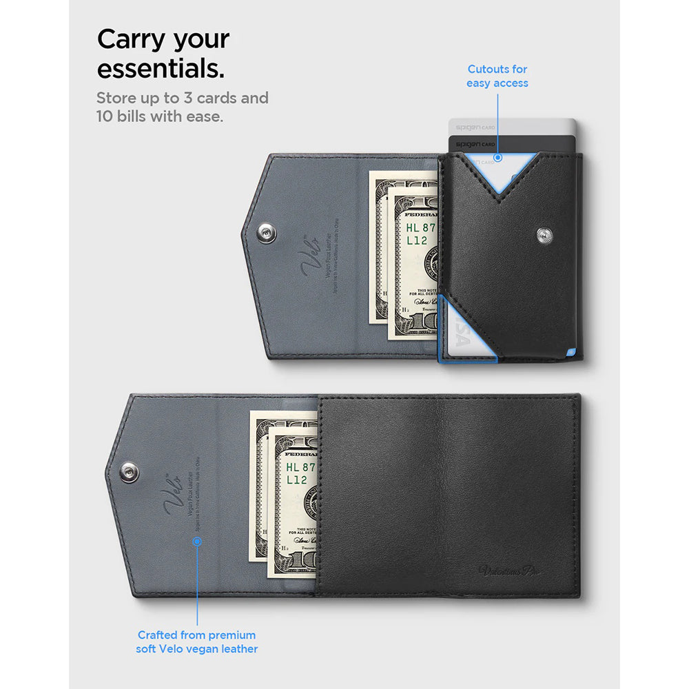 Portofel Magsafe, Spigen, Valentinus Pro, Negru