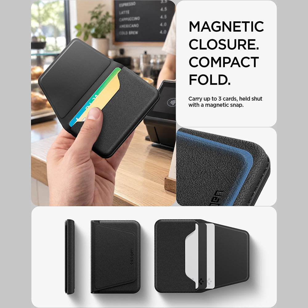 Portofel MagSafe, Spigen, Valentinus S-2 3 Cards, Negru AFA11978