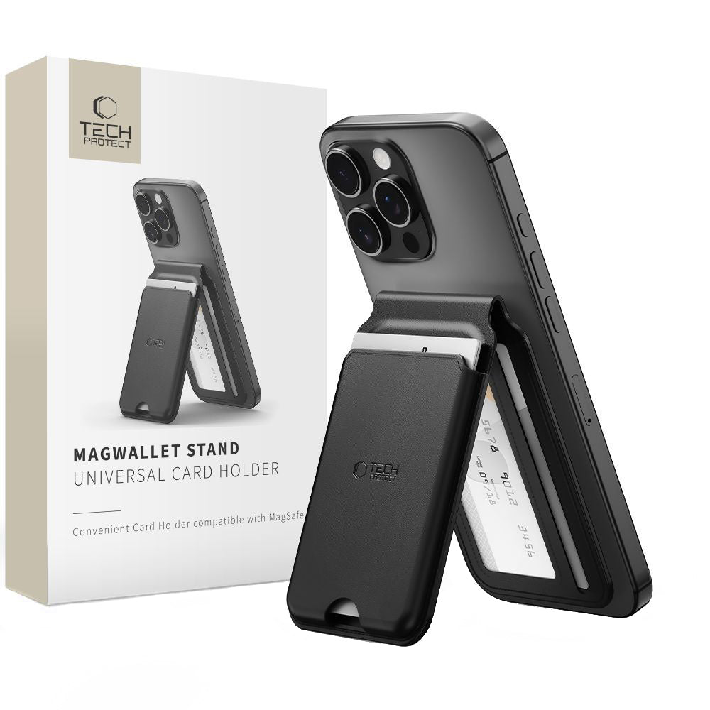 Portofel MagSafe, Tech-Protect, Magwallet Stand, Negru