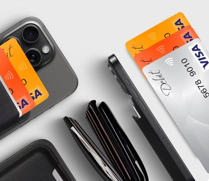 Portofel MagSafe, Tech-Protect, Magwallet Carbon, Negru