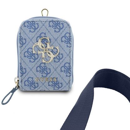 Portofel si Snur Telefon Guess 4G Metal Logo, Albastru