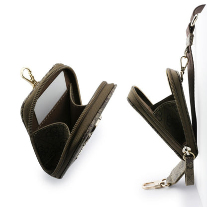 Portofel si Snur Telefon Guess 4G Metal Logo, Maro