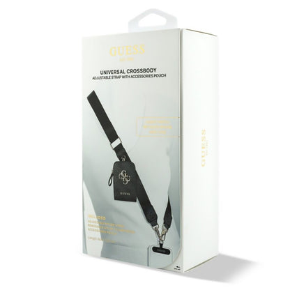 Portofel si Snur Telefon Guess 4G Metal Logo, Negru