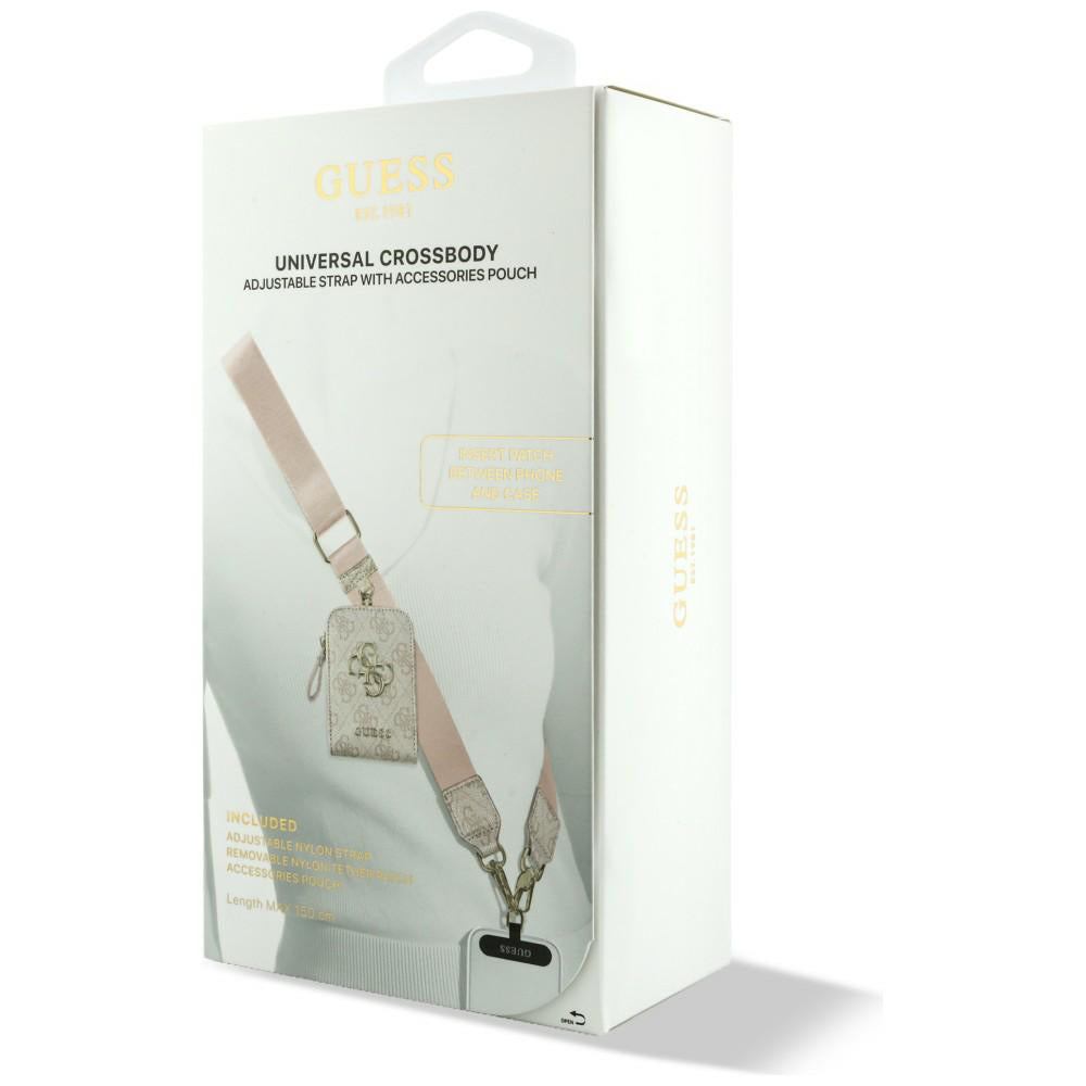 Portofel si Snur Telefon Guess 4G Metal Logo, Roz