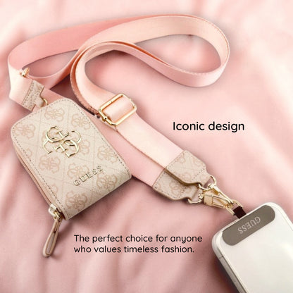 Portofel si Snur Telefon Guess 4G Metal Logo, Roz