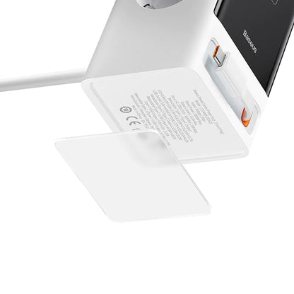 Prelungitor Baseus PowerCombo, 1 x Schuko, Alb PSLR000602