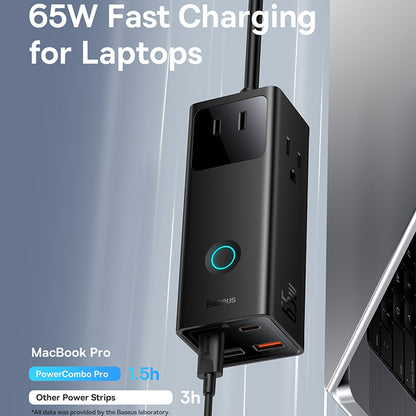 Prelungitor Baseus PowerCombo US, 3 x Priza, Negru PSLA020101