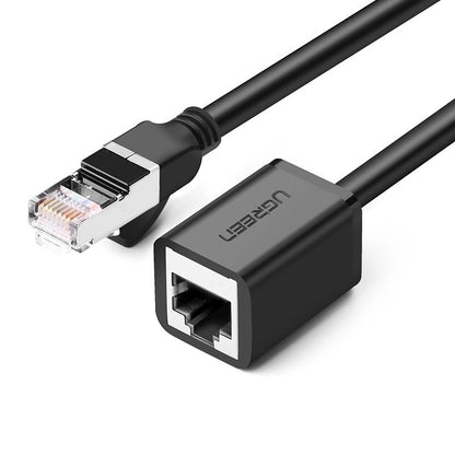 Prelungitor Cablu Retea UGREEN NW112, RJ45 - RJ45, 0.5m, Negru