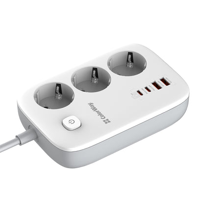 Prelungitor ColorWay, 3 x Schuko, Alb