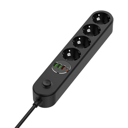 Prelungitor ColorWay, 4 x Schuko, Negru