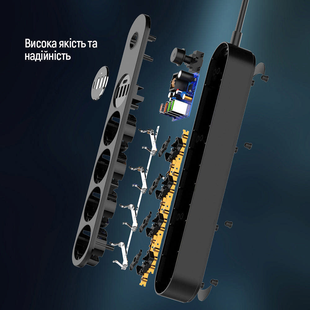 Prelungitor ColorWay, 4 x Schuko, Negru