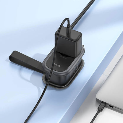 Ładowarka sieciowa HOCO NS7, 2 x USB-A - 1 x USB-C - 1 x Schuko, czarna 