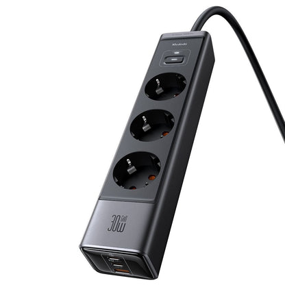 Prelungitor McDodo CH-0620, 3 x Schuko - 1 x USB-A - 2 x USB-C, Negru