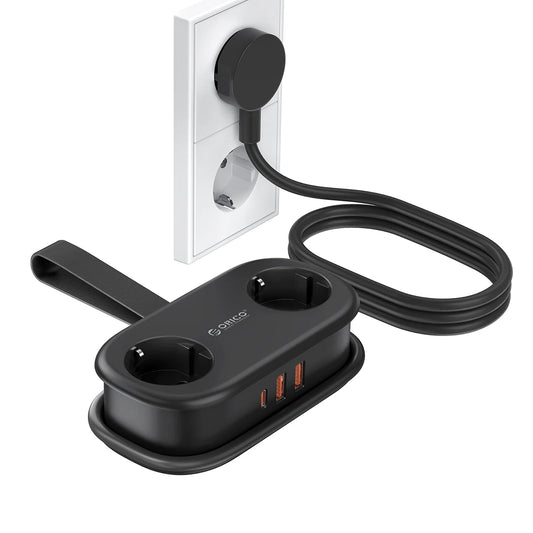 Prelungitor Orico APP, 2 x Schuko - 2 x USB-A - 1 x USB-C, Negru