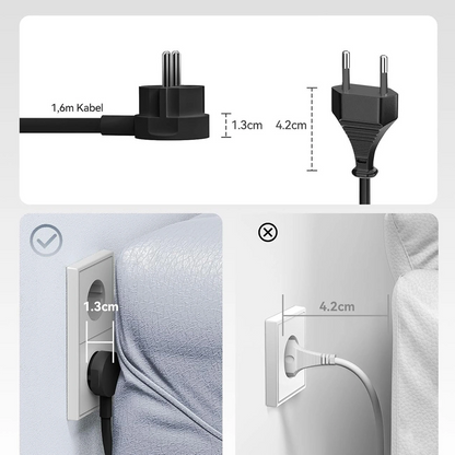 Prelungitor Orico PDC25, 2 x Schuko - 2 x USB-A - 2 x USB-C, Negru