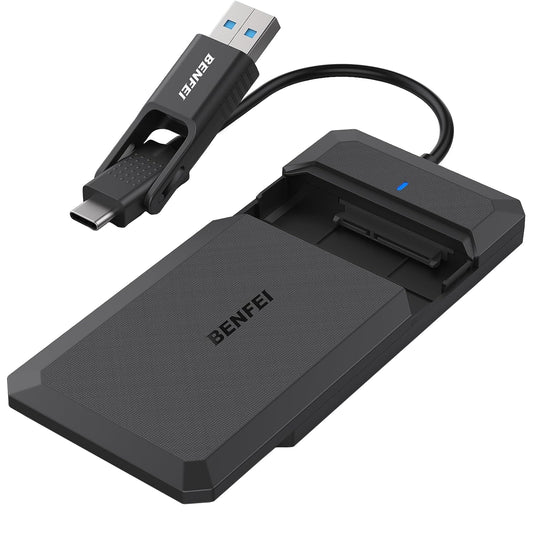 Rack Benfei pentru HDD / SSD SATA 2.5inch, USB-A / USB-C UASP, Negru