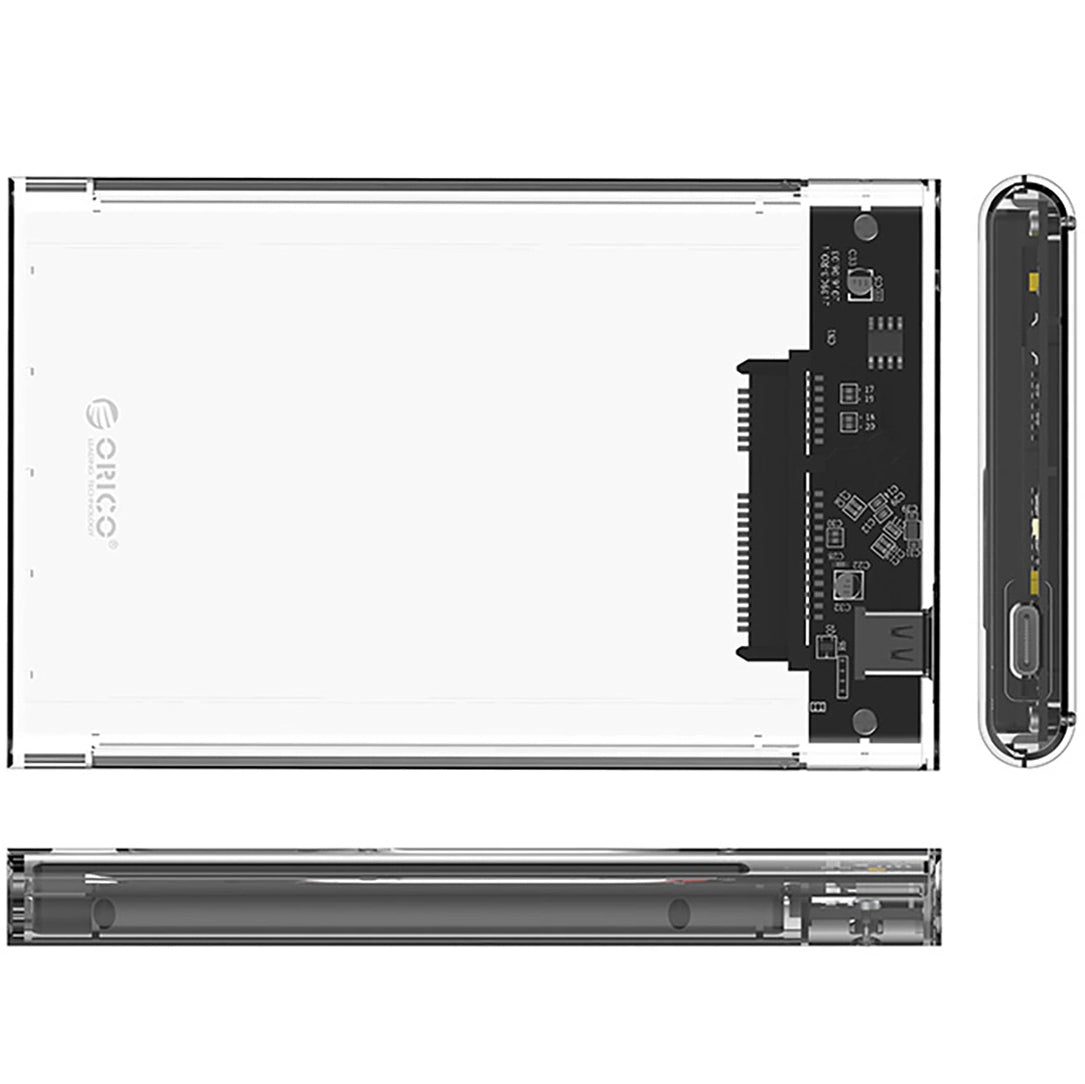 Rack Orico 2139C3 pentru HDD / SSD SATA 2.5inch, USB-C, Transparent