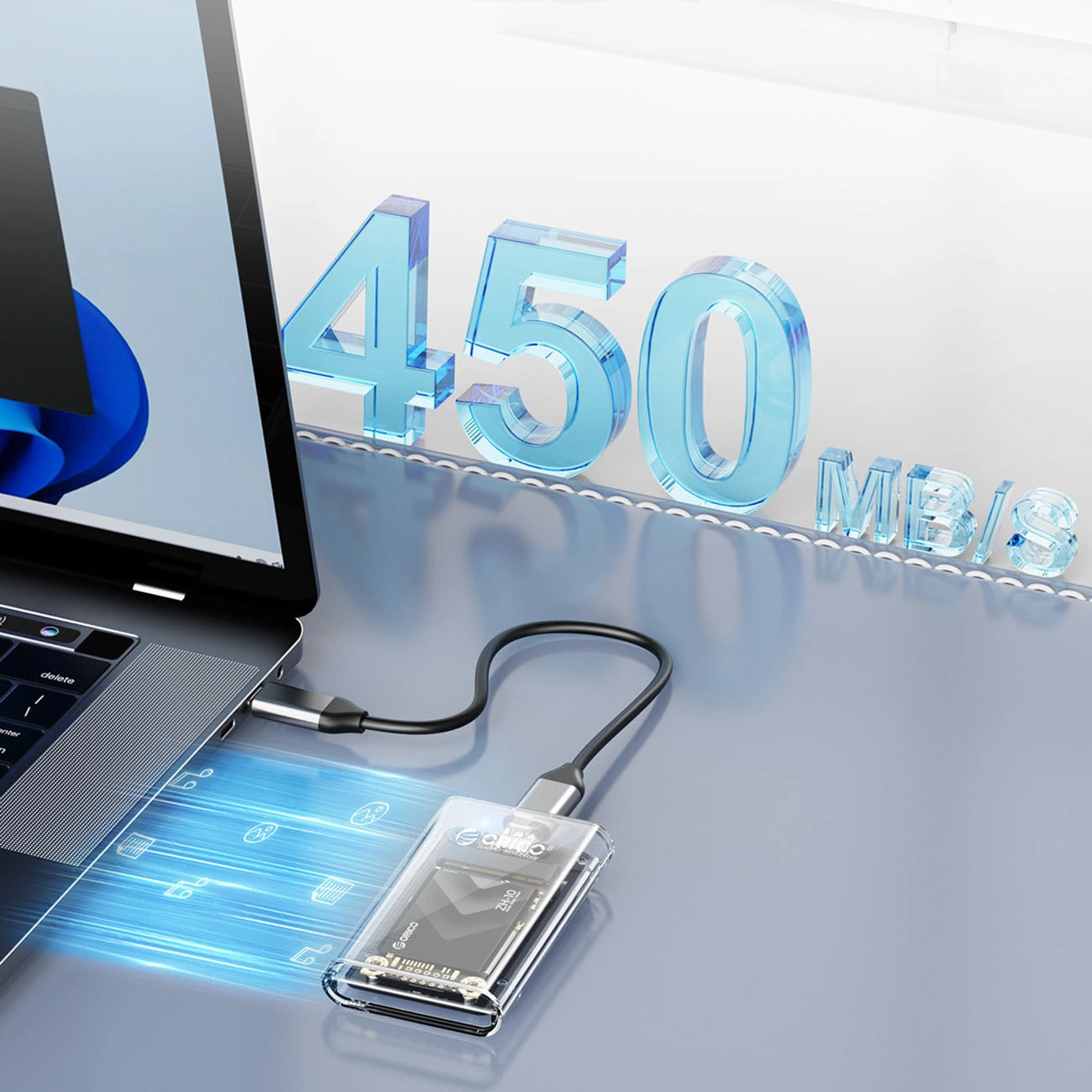 Rack Orico TC10-MS pentru SSD mSATA, Transparent