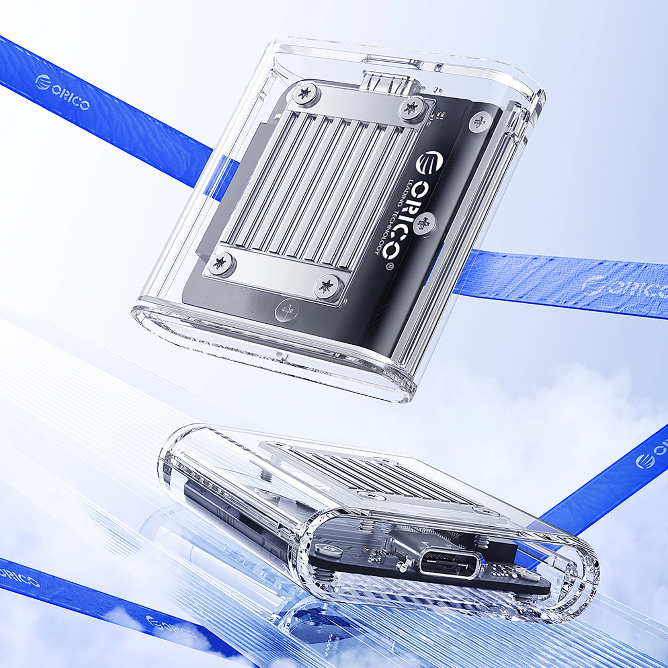 Rack Orico TC20-M2-10G pentru SSD M.2 NVMe 2230, Transparent