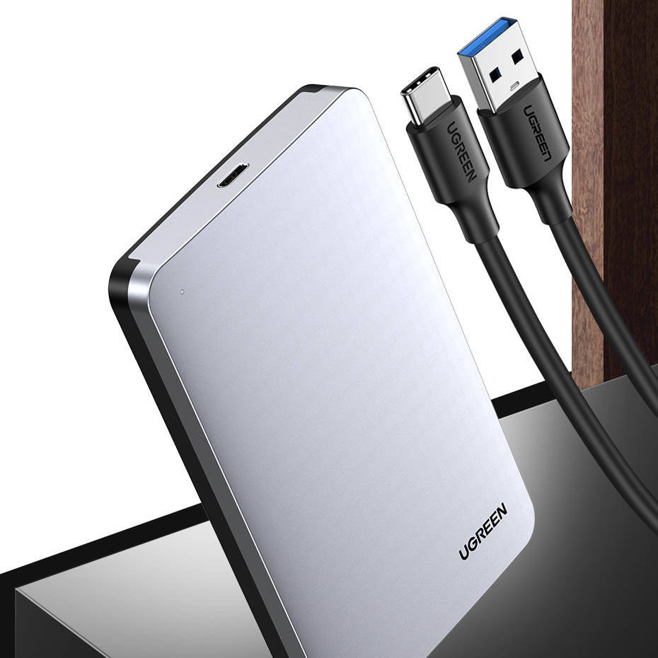 Rack UGREEN CM300 pentru HDD / SSD SATA 2.5inch, USB 3.1, Gri