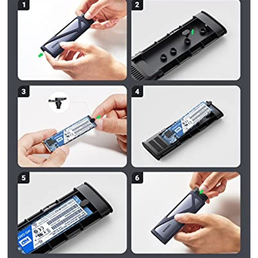 Rack UGREEN CM400 (10902) pentru SSD M.2 NVMe, Gri