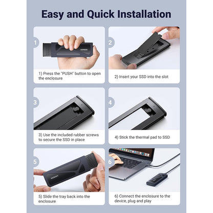 Rack UGREEN CM578 pentru SSD M.2 NVMe, Gri