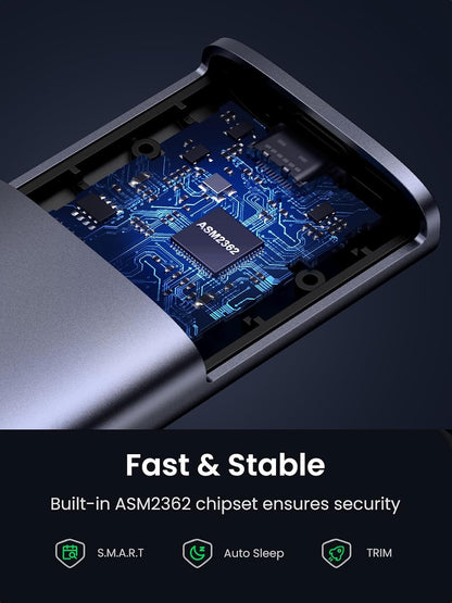 Rack UGREEN CM767 pentru SSD SATA M.2 NVMe, Gri