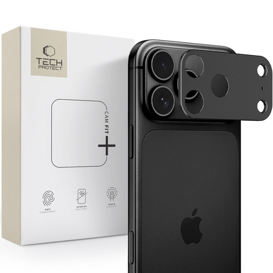 Rama protectie Camera Spate Tech-Protect Camalloy Fit+ pentru Apple iPhone 18 Pro, Aluminiu, Neagra